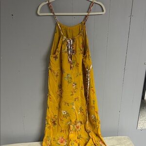 Free People Yellow Floral Jumpsuit